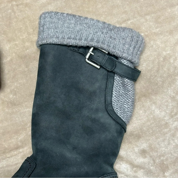 Ugg Women’s Skyfall Suede Wedge Boots Black Insulated Leather 1006145 Size 8 - Picture 8 of 11